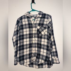 Old Navy Blue and White Flannel